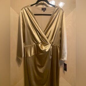 JM Studio by John Mayer Cocktail Gold Dress Size 16